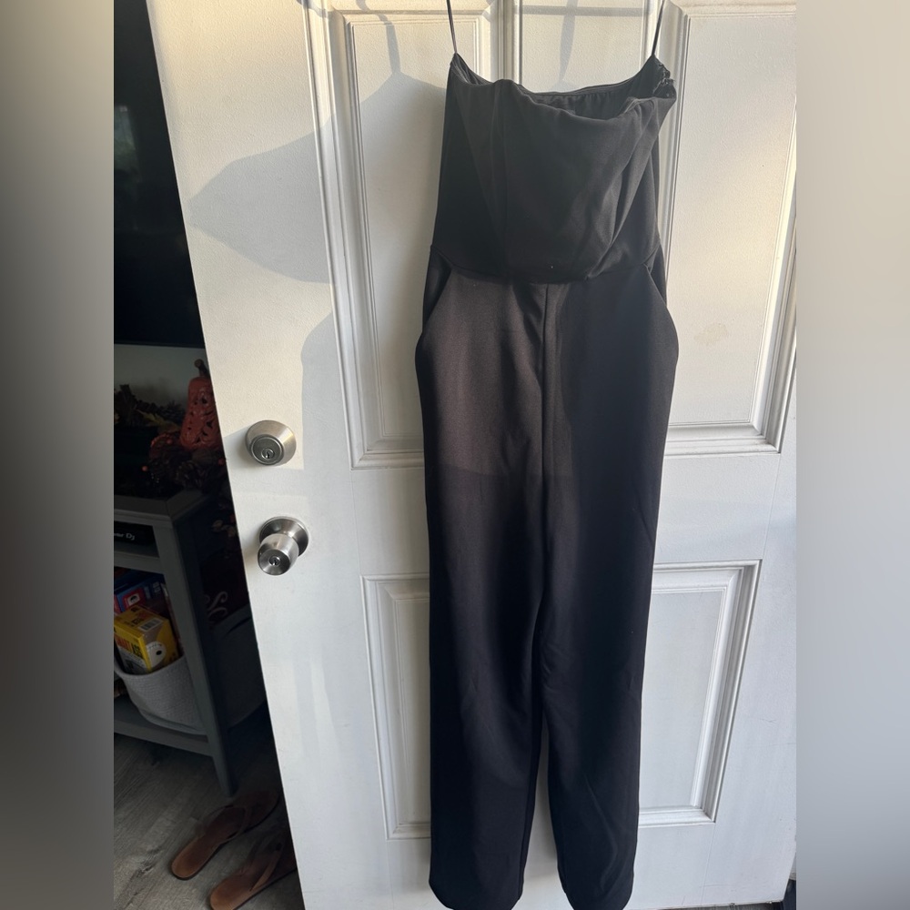 Black Strapless Jumpsuit